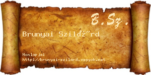 Brunyai Szilárd névjegykártya